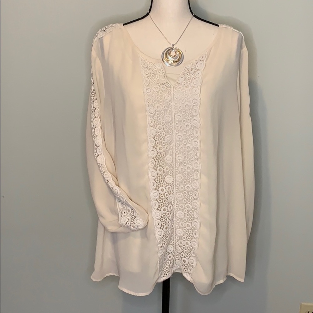 Roz & Ali Boho 2-pc Blouse. 1X